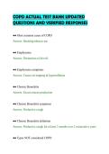 COPD ACTUAL TEST BANK UPDATED&NewLine;QUESTIONS AND VERIFIED RESPONSES&NewLine;