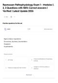 Rasmussen Pathophysiology Exam 1 - Modules 1&comma;&NewLine;2&comma; 3 Questions with 100&percnt; Correct Answers &vert;&NewLine;Verified &vert; Latest Update 202