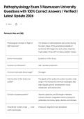 Pathophysiology Exam 3 Rasmussen University&NewLine;Questions with 100&percnt; Correct Answers &vert; Verified &vert;&NewLine;Latest Update 2026