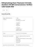 Pathophysiology Exam 1 Rasmussen University&NewLine;Questions with 100&percnt; Correct Answers &vert; Verified &vert;&NewLine;Latest Update 2026