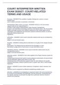 COURT INTERPRETER WRITTEN EXAM 2026&sol;27&colon; COURT-RELATED TERMS AND USAGE