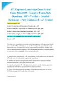 ATI Capstone Leadership Exam Actual Exam 2026&sol;2027 &vert; Complete Exam-Style Questions &vert; 100&percnt; Verified &ndash; Detailed Rationales &ndash; Pass Guaranteed &ndash; A&plus; Graded&NewLine;&NewLine;