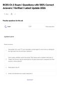 RCES Ch 2 Exam &vert; Questions with 100&percnt; Correct&NewLine;Answers &vert; Verified &vert; Latest Update 2026