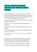 CPPS IHI COMPLETE TEST BANK&NewLine;QUESTIONS AND VERIFIED CORRECT&NewLine;ANSWERS&NewLine;