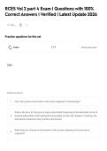 RCES Vol 2 part 4 Exam &vert; Questions with 100&percnt;&NewLine;Correct Answers &vert; Verified &vert; Latest Update 2026