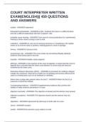 COURT INTERPRETER WRITTEN EXAM&lpar;ENGLISH&rpar;&vert;&vert; 459 QUESTIONS AND ANSWERS