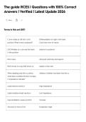 The guide RCES &vert; Questions with 100&percnt; Correct&NewLine;Answers &vert; Verified &vert; Latest Update 202