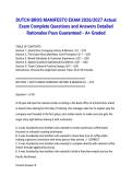 DUTCH BROS MANIFESTO EXAM 2026&sol;2027 Actual Exam Complete Questions and Answers Detailed Rationales Pass Guaranteed - A&plus; Graded