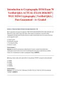 Introduction to Cryptography D334 Exam 70 Verified Q&A ACTUAL EXAM 2026&sol;2027 &vert; WGU D334 Cryptography &vert; Verified Q&A &vert; Pass Guaranteed - A&plus; Graded