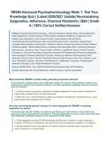 NR546&sol; NR 546 Week 1 Test Your Knowledge Quiz &lpar;Latest 2026&sol;2027 Update&rpar; &vert; Complete Exam Questions with Verified Answers and Detailed Rationales &vert; Advanced Psychopharmacology &ndash; Neuroanatomy&comma; Receptors&comma; Neurotransmitters  &vert; Chamberlain University