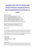 ORNAMENTAL AND TURF PEST CONTROL EXAM 2026&sol;2027 Actual Exam Complete Questions and Answers Detailed Rationales Pass Guaranteed - A&plus; Graded