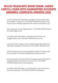 NCCCO TELESCOPIC BOOM CRANE -SWING CAB&lpar;TLL&rpar; EXAM WITH GUARANTEED ACCURATE ANSWERS &vert;COMPLETE&vert; UPDATED 2026