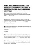 IICRC WRT WATER RESTORATION&NewLine;TECHNICIAN PRACTICE SET 2026 84&NewLine;TESTED QUESTIONS AND CORRECT&NewLine;ANSWERS&NewLine;