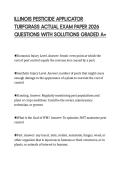 ILLINOIS PESTICIDE APPLICATOR&NewLine;TURFGRASS ACTUAL EXAM PAPER 2026&NewLine;QUESTIONS WITH SOLUTIONS GRADED A&plus;