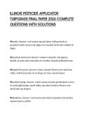 ILLINOIS PESTICIDE APPLICATOR&NewLine;TURFGRASS FINAL PAPER 2026 COMPLETE&NewLine;QUESTIONS WITH SOLUTIONS