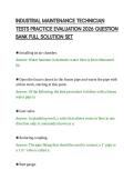 INDUSTRIAL MAINTENANCE TECHNICIAN&NewLine;TESTS PRACTICE EVALUATION 2026 QUESTION&NewLine;BANK FULL SOLUTION SET&NewLine;
