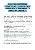 INFECTION PREVENTION&NewLine;CERTIFICATION CERTIFICATION&NewLine;SCRIPT 2026 QUESTIONS WITH&NewLine;SOLUTIONS GRADED A&plus;&NewLine;