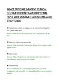INP402 EPICCARE INPATIENT CLINICAL&NewLine;DOCUMENTATION EXAM SCRIPT FINAL&NewLine;PAPER 2026 DOCUMENTATION STANDARDS&NewLine;STUDY GUIDE