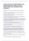 ALPHA PHI ALPHA FRATERNITY INC&comma; IMDP PROCESS - WEEK 1 EXAM QUESTIONS AND ANSWERS 100&percnt; CORRECT