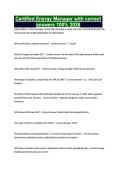Certified Energy Manager with correct answers 100&percnt; 2026