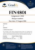 FIN4801 Assignment 4 &lpar;ANSWERS&rpar; 2026 - Due 14 August 2026