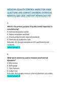 &NewLine;Missouri Quality Control Inspector Exam Questions and Correct Answers