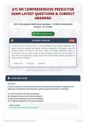 ATI RN COMPREHENSIVE PREDICTOR EXAM LATEST QUESTIONS & CORRECT ANSWERS 170&plus; &lpar;Fully Updated 2026&rpar; Exam Questions &plus; Verified & Rationalized Answers   A&plus; Graded