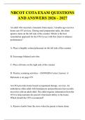 NBCOT COTA EXAM QUESTIONS &NewLine;AND ANSWERS 2026 - 2027