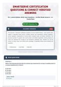 Smartserve Certification Questions & Correct Verified Answers 95&plus; &lpar;Latest Syllabus 2026&rpar; Exam Questions   Verified Model Answers   A&plus; Graded Bank
