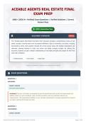 Aceable Agents Real Estate Final Exam Prep 1800&plus; &lpar;2026 A&plus; Verified&rpar; Exam Questions   Verified Solutions   Correct Answer Keys