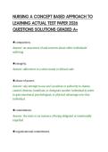 NURSING A CONCEPT BASED APPROACH TO&NewLine;LEARNING ACTUAL TEST PAPER 2026&NewLine;QUESTIONS SOLUTIONS GRADED A&plus;