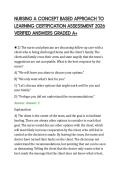 NURSING A CONCEPT BASED APPROACH TO&NewLine;LEARNING CERTIFICATION ASSESSMENT 2026&NewLine;VERIFIED ANSWERS GRADED A&plus;
