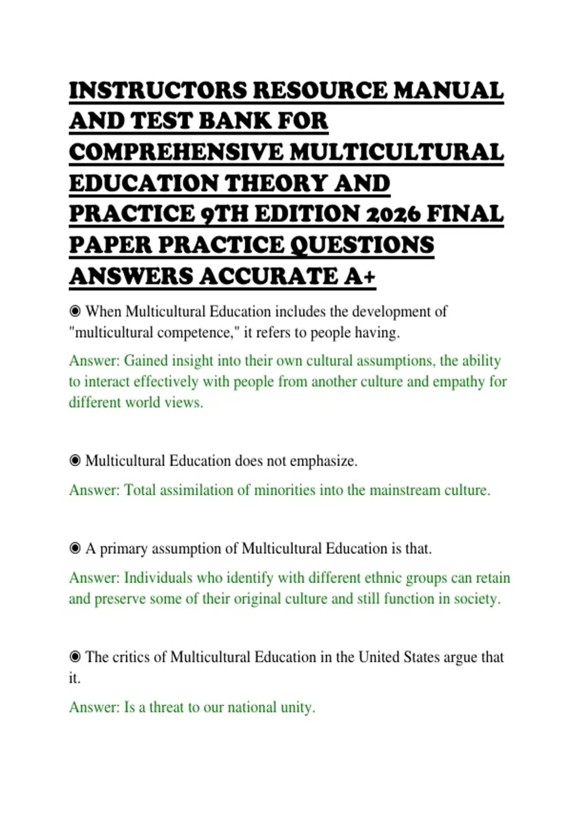 INSTRUCTORS RESOURCE MANUAL AND TEST BANK FOR COMPREHENSIVE ...