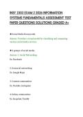 INSY 2303 EXAM 2 2026 INFORMATION&NewLine;SYSTEMS FUNDAMENTALS ASSESSMENT TEST&NewLine;PAPER QUESTIONS SOLUTIONS GRADED A&plus;