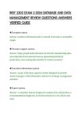 INSY 2303 EXAM 3 2026 DATABASE AND DATA&NewLine;MANAGEMENT REVIEW QUESTIONS ANSWERS&NewLine;VERIFIED GUIDE&NewLine;