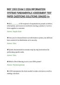 INSY 2303 EXAM 3 2026 INFORMATION&NewLine;SYSTEMS FUNDAMENTALS ASSESSMENT TEST&NewLine;PAPER QUESTIONS SOLUTIONS GRADED A&plus;