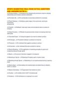 SPORTS MARKETING FINAL EXAM ACTUAL QUESTIONS AND ANSWERS RATED