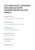 NYPD AUXILIARY POLICE COMPREHENSIVE&NewLine;STUDY GUIDE 2026 POLICING&NewLine;PROCEDURES QUESTIONS SOLUTIONS&NewLine;VERIFIED A&plus;