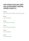 NYPD AUXILIARY POLICE FINAL SCRIPT&NewLine;2026 LAW ENFORCEMENT QUESTIONS&NewLine;ANSWERS COMPLETE A&plus;