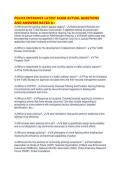 POLICE ENTRANCE LATEST EXAM ACTUAL QUESTIONS AND ANSWERS RATED