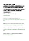 INTERPLANETARY&NewLine;ASTRODYNAMICS 1ST EDITION BY&NewLine;DAVID B SPENCER AND DAVIDE&NewLine;CONTE 2026 ASTRODYNAMICS TEST&NewLine;PAPER QUESTIONS ANSWERS&NewLine;GRADED A&plus;&NewLine;