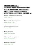INTERPLANETARY&NewLine;ASTRODYNAMICS 1ST EDITION BY&NewLine;DAVID B SPENCER AND DAVIDE&NewLine;CONTE 2026 COMPLETE EXAM&NewLine;QUESTIONS SOLUTIONS GRADED A&plus;