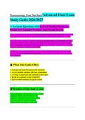 Pharmacology Final Test Bank EXAM STUDY GUIDE 2026&sol;2027 ACCURATE QUESTIONS WITH CORRECT DETAILED ANSWERS &vert;&vert; NEWEST VERSION