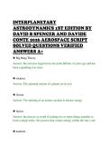 INTERPLANETARY&NewLine;ASTRODYNAMICS 1ST EDITION BY&NewLine;DAVID B SPENCER AND DAVIDE&NewLine;CONTE 2026 AEROSPACE SCRIPT&NewLine;SOLVED QUESTIONS VERIFIED&NewLine;ANSWERS A&plus;&NewLine;