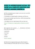 INTRO TO APPRENTICESHIP ACTUAL TEST&NewLine;PAPER 2026 COMPLETE QUESTIONS AND&NewLine;CORRECT ANSWERS VERIFIED A&plus;