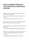 INTRO TO COMPUTER SCIENCE EXAM&NewLine;STUDY GUIDE 2026 FULL QUESTIONS AND&NewLine;SOLUTIONS