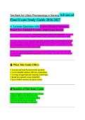 Test Bank for Lilleys Pharmacology in Nursing EXAM STUDY GUIDE 2026&sol;2027 Accurate Questions with Correct Detailed Answers &vert;&vert; Newest Version