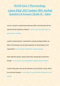 NU150 Exam 3 Pharmacology &NewLine;&lpar;Latest 2026&sol; 2027 Update&rpar; 100&percnt; Verified Questions & Answers &lbrace;Grade A&rcub; - Galen&NewLine;