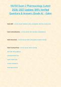NU150 Exam 2 Pharmacology &lpar;Latest 2026&sol; 2027 Update&rpar; 100&percnt; Verified Questions & Answers &lbrace;Grade A&rcub; - Galen&NewLine;&NewLine;&NewLine;