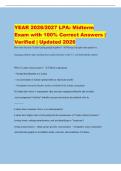 YEAR 2026&sol;2027 LPA&colon; Midterm&NewLine;Exam with 100&percnt; Correct Answers &vert;&NewLine;Verified &vert; Updated 2026